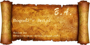 Bognár Antal névjegykártya